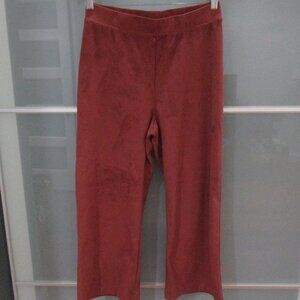 Lysse Cropped Elastic Waistband Faux Suede Pants